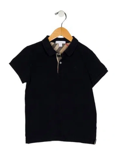 Pre-owned Burberry Babies' Toddler Boys' Solid Polo T-shirt In Blue