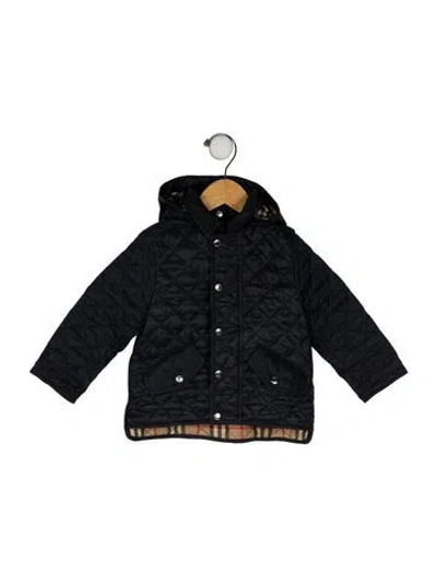 Pre-owned Burberry Babies' Toddler Boys' Solid Quilted Jacket In Blue