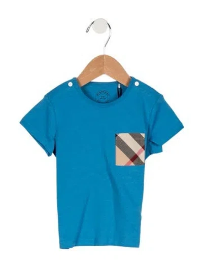 Pre-owned Burberry Babies' Toddler Boys' T-shirt W/tags In Blue