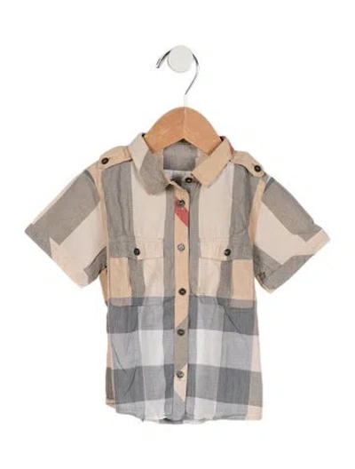 Pre-owned Burberry Babies' Toddler Boys' Vintage Check Button Up Shirt In Neutral