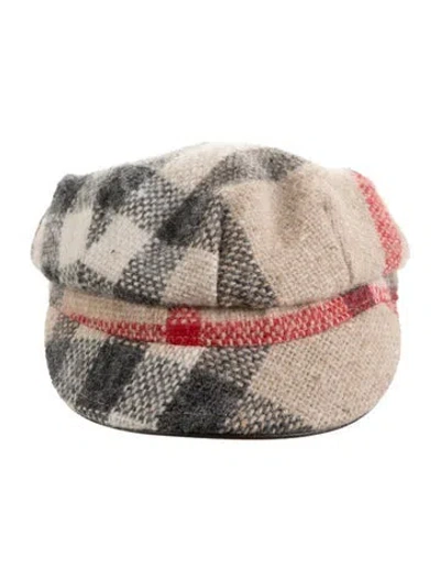 Pre-owned Burberry Babies' Toddler Boys' Wool Newsboy Hat In Neutrals