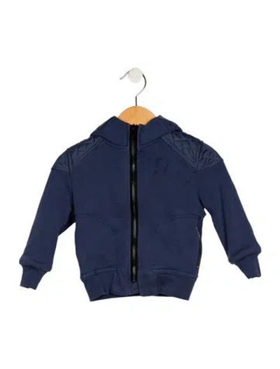 Pre-owned Burberry Babies' Toddler Boys' Zip Up Hooded Sweatshirt In Blue