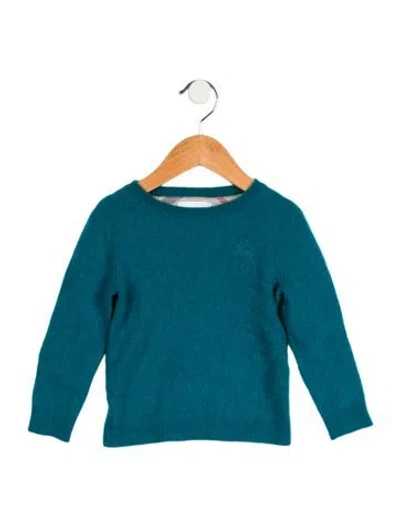 Pre-owned Burberry Babies' Toddler Boys'cashmere Embroidered Sweater In Blue