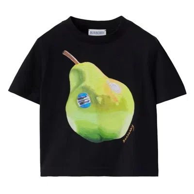 Burberry Toddler Cedar Pear Print Cotton T-shirt In Black