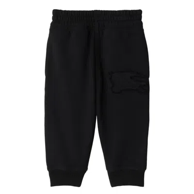Burberry Toddler Equestrian Knight Applique Cotton Track Pants In Black