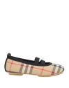 Burberry Toddler Girl Ballet Flats Beige Size 10c Textile Fibers In Beige
