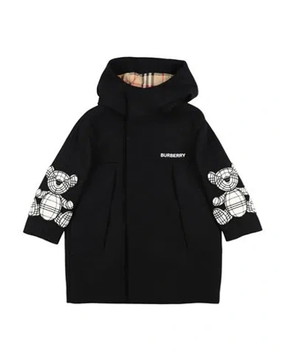 Burberry Babies'  Toddler Girl Coat Black Size 6 Wool, Acrylic, Cotton, Polyester, Polypropylene In Multi