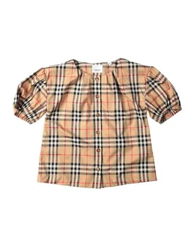 Burberry Babies'  Toddler Girl Shirt Sand Size 6 Cotton In Brown
