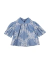 Burberry Toddler Girl Top Blue Size 6 Acetate In Blue