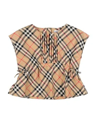 Burberry Babies'  Toddler Girl Top Sand Size 6 Cotton, Elastane In Animal Print