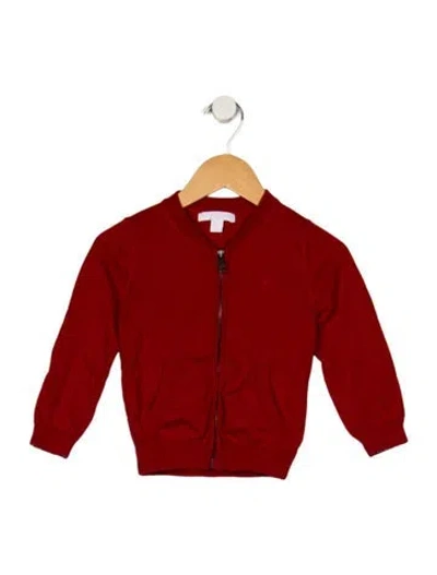 Pre-owned Burberry Babies' Toddler Girls Branded Embroidered Jacket In Red