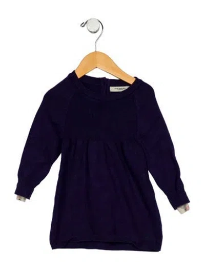 Pre-owned Burberry Babies' Toddler Girls Button-up Dress In Blue