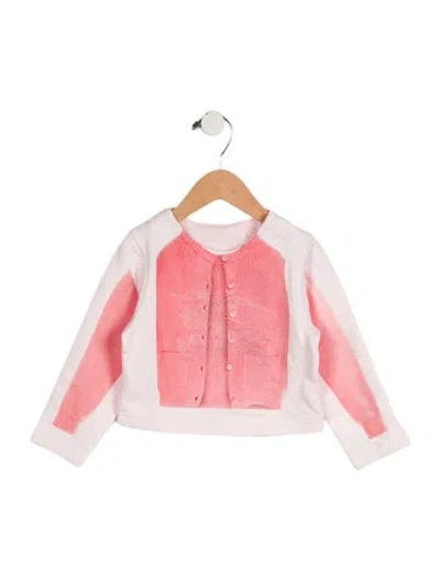 Pre-owned Burberry Babies' Toddler Girls' Cardigan Graphic Sweatshirt W/tags In Pink