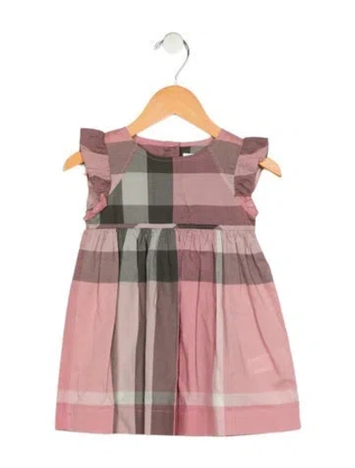 Pre-owned Burberry Babies' Toddler Girls' Check Sleeveless Dress In Multi