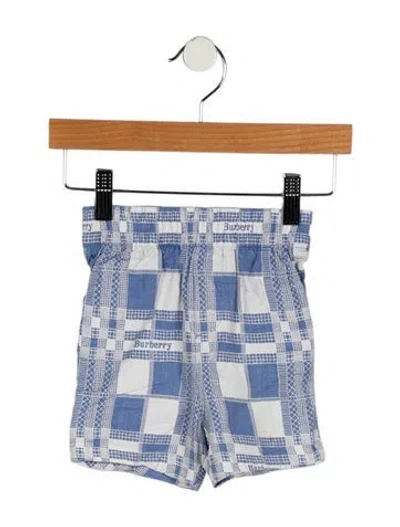 Pre-owned Burberry Babies' Toddler Girls' Checker Pattern Shorts In Blue
