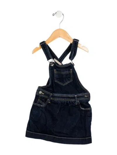 Pre-owned Burberry Babies' Toddler Girls Denim Romper In Blue
