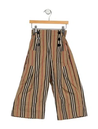 Pre-owned Burberry Babies' Toddler Girls' Exploded Check Sailor Pants In Neutral