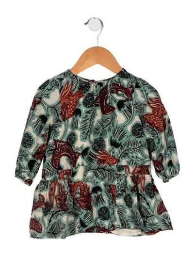 Pre-owned Burberry Babies' Toddler Girls' Fish Print Dress In Blue