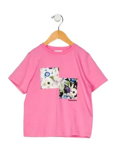 Pre-owned Burberry Babies' Toddler Girls' Graphic T-shirt In Pink