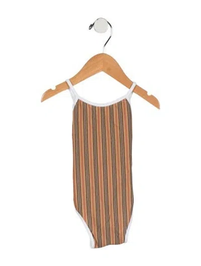 Pre-owned Burberry Babies' Toddler Girls' House Check Swimsuit In Neutral