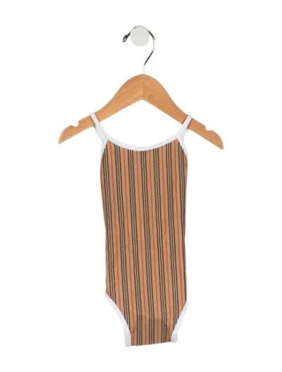 Pre-owned Burberry Babies' Toddler Girls' House Check Swimsuit W/tags In Neutral