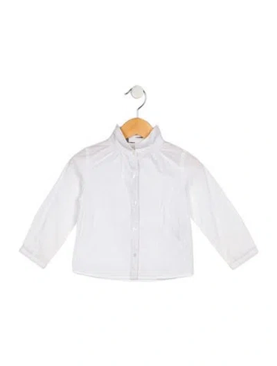 Pre-owned Burberry Babies' Toddler Girls' Long Sleeve Button Up Shirt In White