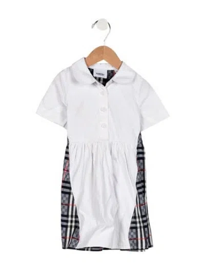Pre-owned Burberry Babies' Toddler Girls' Pattern Print Dress In White
