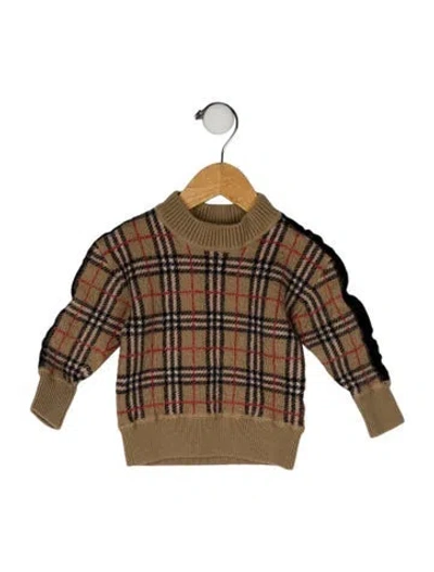 Pre-owned Burberry Babies' Toddler Girls' Pattern Printed Woven Sweater In Neutral