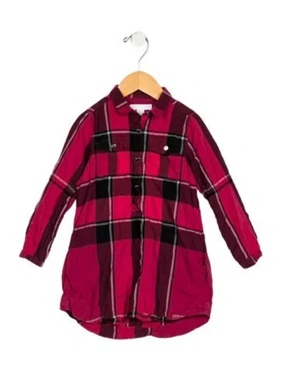 Pre-owned Burberry Babies' Toddler Girls' Patterned Long Sleeve Dress In Multi