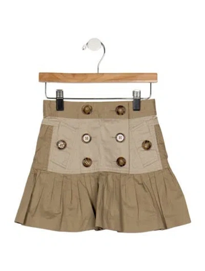 Pre-owned Burberry Babies' Toddler Girls' Pleated Mini Skirt In Neutral
