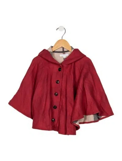 Pre-owned Burberry Babies' Toddler Girls Poncho W/tags In Red