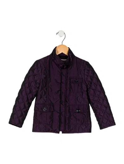 Pre-owned Burberry Babies' Toddler Girls' Purple Coat