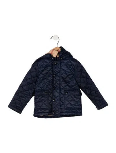 Pre-owned Burberry Babies' Toddler Girls' Quilted Jacket In Blue