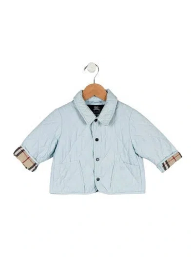 Pre-owned Burberry Babies' Toddler Girls' Quilted Jacket In Blue