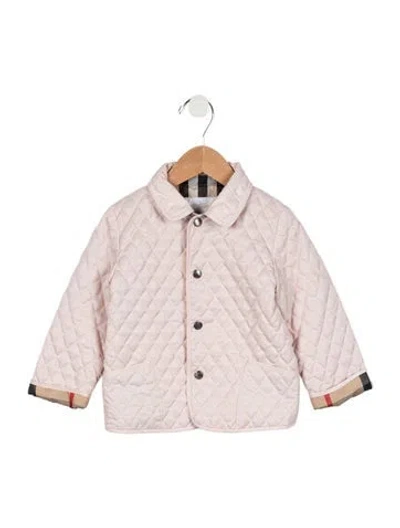Pre-owned Burberry Babies' Toddler Girls' Quilted Jacket In Pink