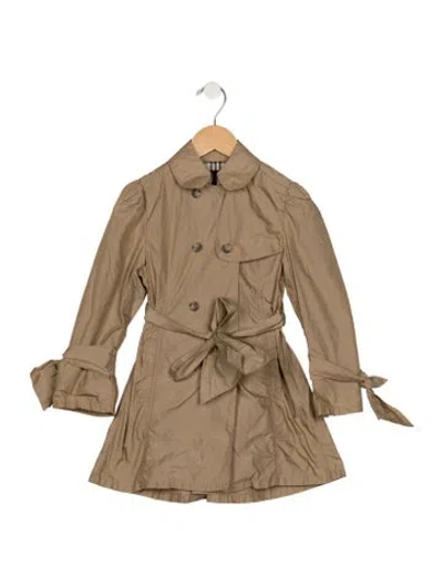 Pre-owned Burberry Babies' Toddler Girls Trench Coat In Neutral