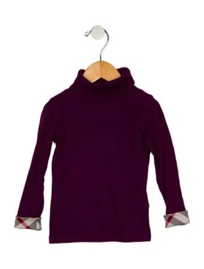 Pre-owned Burberry Babies' Toddler Girls Turtleneck In Purple