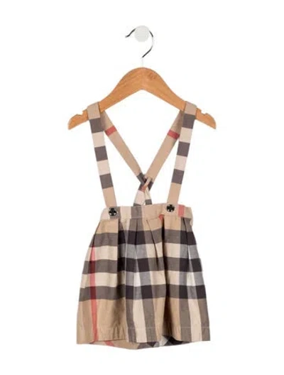 Pre-owned Burberry Babies' Toddler Girls' Vintage Check Skirt Overalls In Neutral