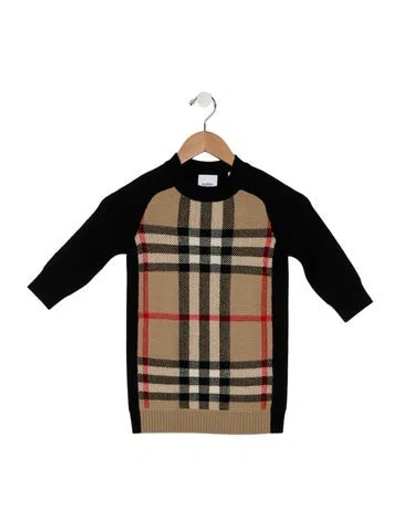 Pre-owned Burberry Babies' Toddler Girls' Wool House Check Dress