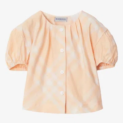 Burberry Kids Sheryl Check Cotton Blouse In Multi