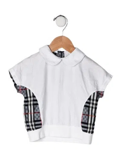 Pre-owned Burberry Babies' Toddlers Boys Short Sleeve Shirt In Blue
