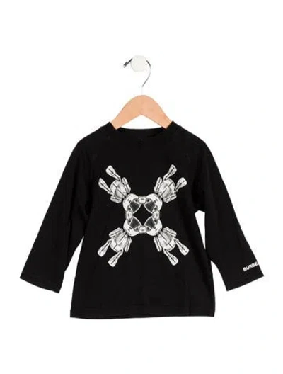 Pre-owned Burberry Babies' Toddlers' Long Sleeve Graphic Shirt In Black