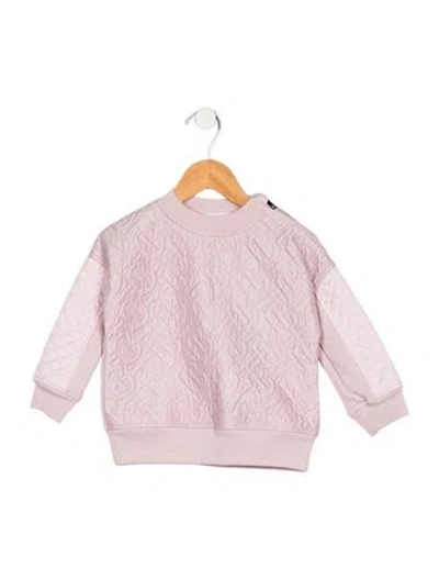 Pre-owned Burberry Babies' Toddlers' Quilted Pullover Sweatshirt In Pink