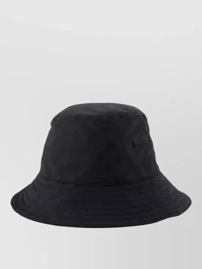Burberry Tonal Bucket Hat Synthetic Wide Brim In Blue