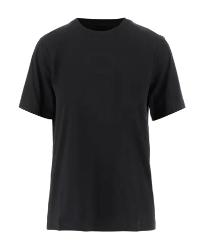 Burberry Tonal Embroidered-logo T-shirt In Black