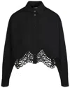 Burberry Cropped Shirt With Macrame Lace Insert In Black