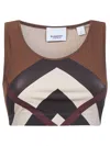 Burberry Printed Stretch Nylon Top In Brown