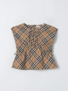 Burberry Check Cotton-blend Top In Beige