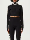 Burberry Cynthia Check Print Tech Crop Top In Black