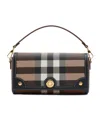 Burberry Womens Dark Birch Brown Note Check-print Woven Cross-body Bag In Dark Birch Brown